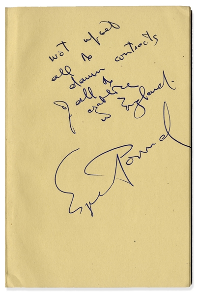 Ezra Pound Signed Copy of His Translation for ''Confucius: The Unwobbling Pivot & The Great Digest'' -- With University Archives COA